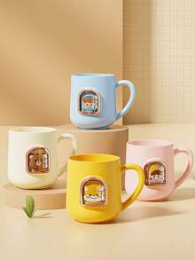 1 peça de copo de banheiro para casal, copo de enxágue de escova de dentes antiqueda com desenho animado fofo, copo de escova de dentes doméstico unissex simples