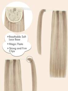 12-22英寸真人发直发马尾接发,环绕式直发马尾,女士万圣节、圣诞节发饰,即刻佩戴,蓬松丰盈,持久耐用,可重新造型,自然舒适。 - S18A/613A - 查看 4