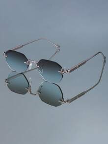 Kính thời trang nam nữ hình thoi không gọng kim loại cổ điển hiện đại, phong cách retro, độc đáo, tiệc tùng, đường phố, sàn diễn catwalk, punk, hoang dã - Nhiều màu - Xem 11