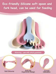 2pcs-Set Customized Name Silicone Kid Bowl Suction Silicone Handle Fork And Spoon Soft Children Tableware Solid Color Baby Lunch Plate Custom Child Stuff Personalized Gifts Winter Eve Gifts Back To School Winter Gift Ideas Boy Girl Valentine's Day