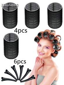 10 Pcs Jumbo Hair Curlers Rollers Large Hair Rollers With Clips, Self-Grip Hair Curlers, Suitable For Long/Medium/Short Hair, Bangs, Diy Curlers 2.36in,1.9in,1.53in,Mother's Day Valentine's Day Couple Gift Essential Curling Tools For Families ,Hair Styling Tools