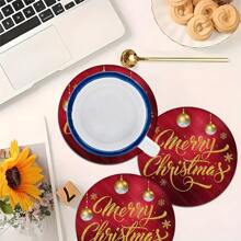 2 buc/4 buc/6 buc covorașe din silicon imprimate cu model de globuri de Crăciun, decor de Crăciun, potrivite pentru masă, cafenea, decorațiuni pentru toate anotimpurile, covorașe lavabile, decor pentru cameră, suporturi pentru pahare, covorașe de scurgere, covorașe pentru masă de bucătărie, decor pentru petreceri de interior și exterior, decor pentru casă, cadou ideal