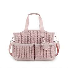 1 Stück neue gesteppte Mama-Tasche, Schultertasche mit Stauraum, wasserfestes Material für Schwangerschaft & Babytransport, Wickeltasche - Verschiedenfarbig - Übersicht 1
