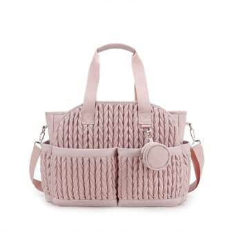 1 pièce Nouveau sac de maternité matelassé, sac à main à bandoulière avec rangement, matériau imperméable pour les voyages de maternité et de bébé, sac à couches