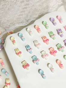 50Pcs Super Cute Love Spoon Fork Trowel Jewelry Accessories Diy Nail Art Resin Craft Butterfly Decoration Nail Supplies Nails Nail Charms Nail Gems - Multicolor - View 15