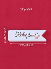 100张/套圣诞快乐牛皮纸礼品标签，适用于节日工艺品和礼品包装用品礼品包装