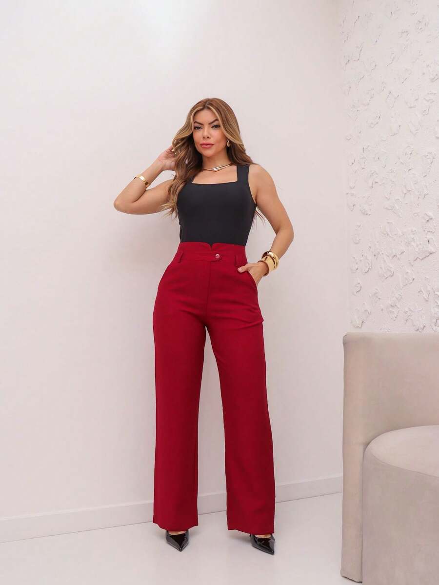 YING ZI Marrant Tailored Dress Pants - Redwood - View 1