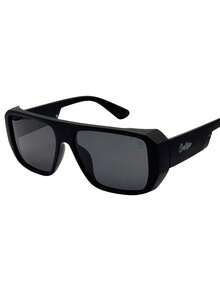 Unisex Retro Vintage Square Sunglasses With UV400 Protection - London - Matte Black - View 4