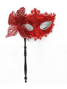女士化妆舞会面具，带手持棒，半脸面具，多色花卉派对化妆舞会面具，时尚半脸面具道具，适用于派对、庆典、表演，适合各种节日和活动，神秘感十足，情人节礼物 - 彩色 - 查看 15