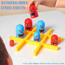 1 盒儿童创意玩具井字游戏大吃小套娃智力思维互动玩具 - 彩色 - 查看 6