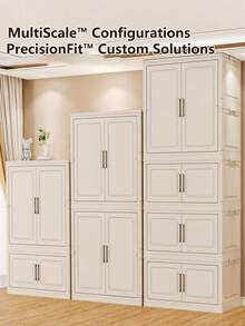 易于组装的衣柜，成人和儿童卧室储物柜，可折叠厚塑料收纳盒 - 實色 - 查看 9