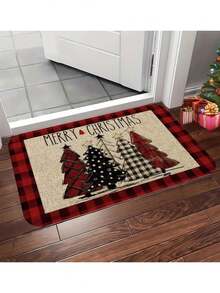 1/2 Stücke Set, Weihnachts-Küchenmatte Weihnachts-Büffel-Karo-Küchenmatte, maschinenwaschbar, hochwertiges weiches Material, perfekt für Waschküche, Schlafzimmer, Flur, Badezimmer - Weihnachtsdekoration, saubere Küchenmatte für Weihnachtsferien Küche Badezimmer Eingang Heim Ornament Geschenk