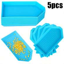 5pcs Multi-Color Plastic Diamond Painting Bead Sorting Tray, Crafts Jewelry Storage Box With Easy-Pour Design, DIY Diamond Art Supplies And Tools - Multicolor - View 9