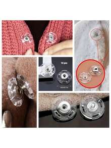 20pcs Transparent Invisible Snap Buttons - Secure, Invisible Fasteners Suitable For Sweaters And Shirts, Anti-Exposure Design, Transparent Snap Invisible Snap Plastic Buttons Clothing Accessories - Multicolor - View 11