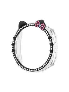 1pc Cute Cartoon Cat & Rose Gold/Silver Watch Case Protector Compatible With Samsung Galaxy Watch 7 FE 6 5 4 40mm 44mm / Watch 5 Pro 45 44mm / Watch6 43mm / Watch4 Classic 46mm, Luxury Rhinestone Jewelry Decorated, Shiny, Protective Cover For Young Fashionable Women