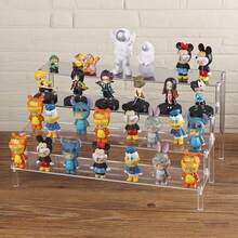 Un suport de afișare manual acrilic multistrat de 30 cm/11,81 in, tip scară transparentă, suport de afișare pentru parfumuri, potrivit pentru decorarea manuală a depozitării jucăriilor, parfumurilor și a depozitării pe birou