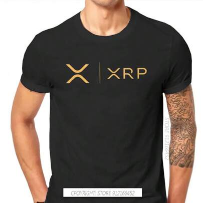 XXWC Cryptocurrency Crypto Miner XRP RIPPLE NEW GOLD SIDE BY SIDE Tshirt Harajuku Punk Men's Tshirts Tops Pure Cotton O-Neck T Shirt