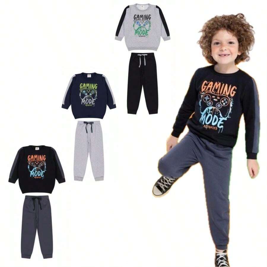 Boys' Fleece Tracksuit Set / Boys' Winter Set - 藏蓝色 - 查看 1