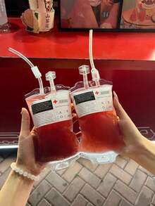 1/5/10 Stücke Blut-Beutel Getränke, Halloween Party Trinkbeutel, Vampir transparente Blut-Beutel, wiederverwendbare und nachfüllbare Infusions-Beutel mit Etiketten und Clips, Halloween Streich Blut-Beutel, geeignet für Feierlichkeiten, dekorative Getränke und Kostümzubehör, perfekt für Halloween Party, Halloween Dekorationen, Frohe Halloween