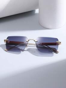 1副男女通用金属多边形休闲时尚眼镜 - 彩色 - 查看 1