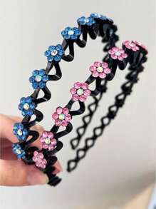 1/4 stuks prachtige, sprankelende, met strass-steentjes versierde, antislip haarbanden voor meisjes en vrouwen - elegante haaraccessoires met decoratief bloemmotief - perfect voor dagelijks gebruik, feestjes en speciale gelegenheden