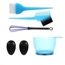 Kit de tintura de cabelo Kanek de 5 peças, incluindo pincel e tigela para tingir - Kit completo de acessórios para tingir cabelo para uso em salão e em casa - Inclui pincel para tingir, tigela para misturar, protetores de orelha e muito mais. Perfeito para família e amigos!