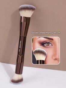 MAANGE 1/2/3/10支装双头化妆刷套装，包含U型轮廓刷（用于脸部塑形和修容）、双头粉底高光刷、鼻影刷、粉底刷、遮瑕刷、腮红刷、修容刷、古铜粉刷、散粉刷等，赠品多多 - 黑色 - 查看 9