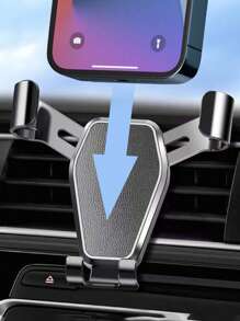 Noir/Argent/Couleur aléatoire - Matériau ABS - Support de téléphone multifonctionnel pour montage sur bouche d'aération de voiture - Support de téléphone à gravité pour montage sur bouche d'aération - Accessoires automobiles - Indispensables de voyage en voiture - Fournitures d'urgence pour le voyage