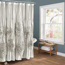 LUSH DECOR Serena Shower Curtain Blush 72X72 Halloween-Fall Decor-Room Decor - Light Gray - View 3