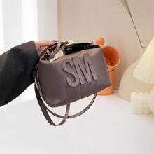 Square Crossbody Bag For Women  Letter Small Shoulder Purse Casual Handbag For Office Party Club - màu nâu - Xem 3