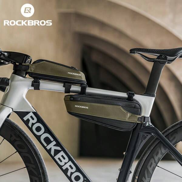 ROCKBROS Bolsa trasera para bicicleta ROCKBROS, bolsa para sillín de bicicleta de montaña y de carretera, bolsa para tija de sillín de liberación rápida
