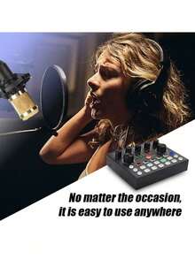 Equipo para podcast BM800, incluye interfaz de audio V8s y micrófono de condensador cardioide, adecuado para portátil, vlog, transmisión en vivo y estudio de grabación - Negro y dorado - Ver 8