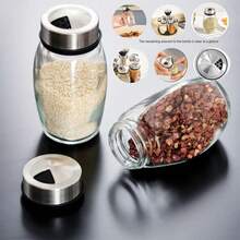Estantería giratoria para especias con 6 latas, caja giratoria para almacenar especias - Negro - Ver 7