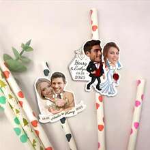 [10/25/50/100/150pcs] Personalized Face Confetti, Custom Photo Stickers, Wedding Birthday Bachelorette Party Decoration, Fun Face Paper Cutouts, Creative Party Favors, Anniversary, Table Scatter Decor - Special-shaped Stickers - View 7