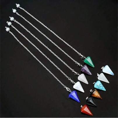1/3/6/10pcs Natural Quartz Spiritual Healing , Used For Spiritual Divination, Cone-Shaped Quartz Crystal Necklace Jewelry