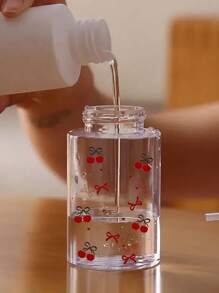 3.38盎司/6.76盎司可重复灌装透明宠物卸妆水瓶，粉色樱花蝴蝶结设计，便携式按压泵头，适用于卸甲油、爽肤水和卸妆液，圆顶设计，仅限手洗，可重复使用旅行装 - 彩色 - 查看 4