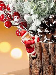 1 pieza Decoración de maceta trepadora navideña, Estatua de Santa Claus y muñeco de nieve para maceta, Estatua de gnomo de resina para decoración navideña, regalo para decoración del hogar, patio y jardín en Navidad. Adecuado para decoración navideña del hogar, decoración de la habitación, decoración del dormitorio.