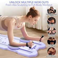 SIDIANBAN Pilates Board, Foldable Portable Pilates Exercise Board, Multi-Purpose Pilates Exerciser Set, Multi-Purpose Abdominal Board With Auto Rebound And Calculator, Pilates Equipment For Core Workouts