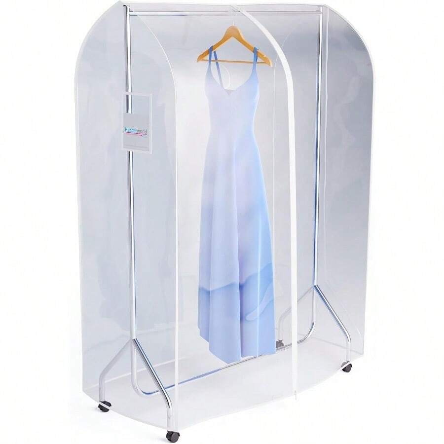 117cm Coat Rack Cover, Clear Plastic, Dust Protection