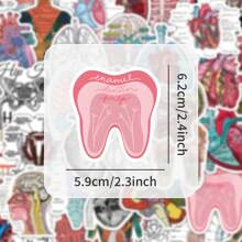 Un paquete (50 hojas) de pegatinas de graffiti anatómico fresco, órganos anatómicos para estudiantes de medicina, notas de estudio, cascos, patinetas, pegatinas decorativas para decoración de habitación, decoración de pared, pegatinas de pared