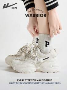 WARRIOR Warrior Comfortable Street Style Chunky Shoes For WomenSpring And SummerLightweight Comfortable Breathable Running Shoes Modest Style Casual Yet Sleek Sneakers Applicable Throughout The Year Wear-Resisting All-Day Wear Training Sneakers Little White Shoes