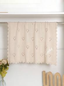 100% Cotton All-Season Baby Knitted Blanket, Customizable Baby Name Hand Embroidered Swaddle, Heart Hollow Lace Trim Newborn Stroller Blanket, Newborn Baby Keepsake Gift - Camel - View 6
