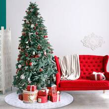 1 قطعة تنورة شجرة عيد الميلاد الفاخرة، تنورة قماش أبيض، حفلة عيد الميلاد المجيد، ديكور شجرة عيد الميلاد، رأس السنة، سجادة ديكور شجرة عيد الميلاد، أفضل هدايا، ديكور منزلي لعيد الميلاد، ديكورات عيد الميلاد، ديكور غرفة، شتاء