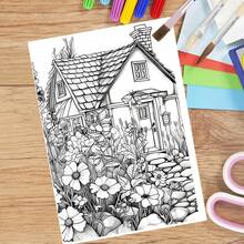 [NEW Village Charm Coloring Book] 1pc Original Coloring Book , 22 Pages Single-Sided Printing, Clear Lines And Exquisite Patterns, Ideal For Relaxation | Perfect Gift For New Year, Valentine's Day, Christmas, Birthdays, School Holidays, Perfect For Adults & Teens & Child - Multicolor - View 3
