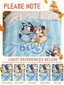 Bluey 1pc  Flannel Blanket - Perfect For Room Decor, Ultra Soft, Lightweight, Cartoon Print Includes  Throwing Balloons,  & Mom, Great For Home Use, Daily Use, Also A Birthday Gift For Friends, Family Or Yourself, Cozy & Warm. Note: Size Is 28*39 Inches - Very Small. - Multicolor - View 7