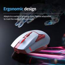 NACODEX AJAZZ AJ039 Kabel/Drei-Modus-Maus Yingst A704F Sensor mit niedriger Latenz, praktische Büromaus, leicht mit 124 Gramm, coole Beleuchtung, 500 mAh Akkulaufzeit, Gaming-Maus unterstützt Multi-System Windows, Android