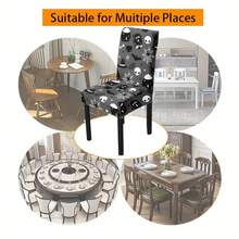 1/4/6/8 Stücke, modische Halloween-Stil bedruckte Stuhlbezüge/Bürostuhlbezüge/Stuhlbezüge für Esszimmer, geeignet für moderne tägliche Dekoration in Innenräumen von Familien-Restaurants und Hotels. Die elastischen Stuhlbezüge können gereinigt werden und sind ein ideales Halloween-Geschenk