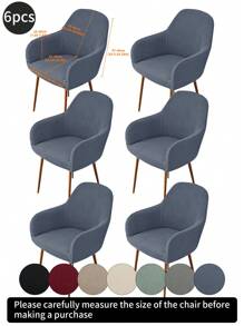 1 件卡其色纯色提花条纹弧形，经典简约设计，高弹性防尘可拆卸可洗全罩椅套，适用于酒店、客厅、书房、餐厅、日常使用，米色、黑色、秋季装饰、房间装饰、返校、学校用品 - 彩色 - 查看 17