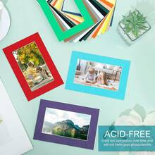 15 Pack 5x7 Picture Mats, Mixed Colors Frame Mattes For 4x6 Pictures Photo Frame Mat Core Bevel Cut Mat Board Show Kit For Photos, Prints, Artworks