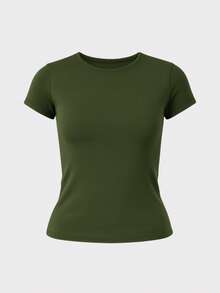 Kit 3 Women's Basic Double Suplex Blouse Elegant High Compression Blogger For Gym - 軍綠色,棕色和黑色 - 查看 4